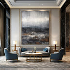 “Grey - Toned Abstract Landscape” - Moody Landscape - Inspired Painting On Canvas DS368