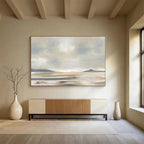 Muted Coastal Landscape - Atmospheric Landscape Painting On Canvas DKS359