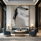 “Grey - White Textured Abstract” - Minimalist Abstract Painting On Canvas PT1304