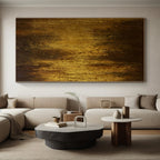 “Golden Abstract Depth” - Abstract Impasto Painting On Canvas PS0032