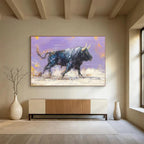 “Vibrant Bull Portrait” - Expressionist Animal - Painting On Canvas PT1741