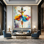 Colorful Ballerina, Impasto Figurative, Renoir - Inspired, Painting On Canvas PT2118