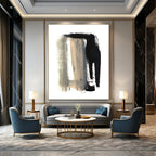 “Gold - Kissed Sky” - Light Blue & Shimmering Gold Abstracts Painting On Canvas DS157