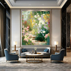 “Colorful Flower Garden” - Impressionist Landscape Painting On Canvas PT1356