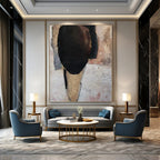 “Earthy Collage Figure” - Mixed - Media Collage Painting On Canvas PT2224