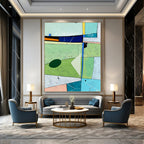 “Colorful Geometric Abstract” - Vibrant Abstract Painting On Canvas PT1104