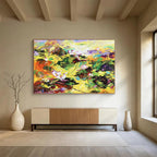 “Vibrant Lotus Flower Field” - Expressive Flower Painting, Perfect for Garden Room & Bohemian Living Room DKS635