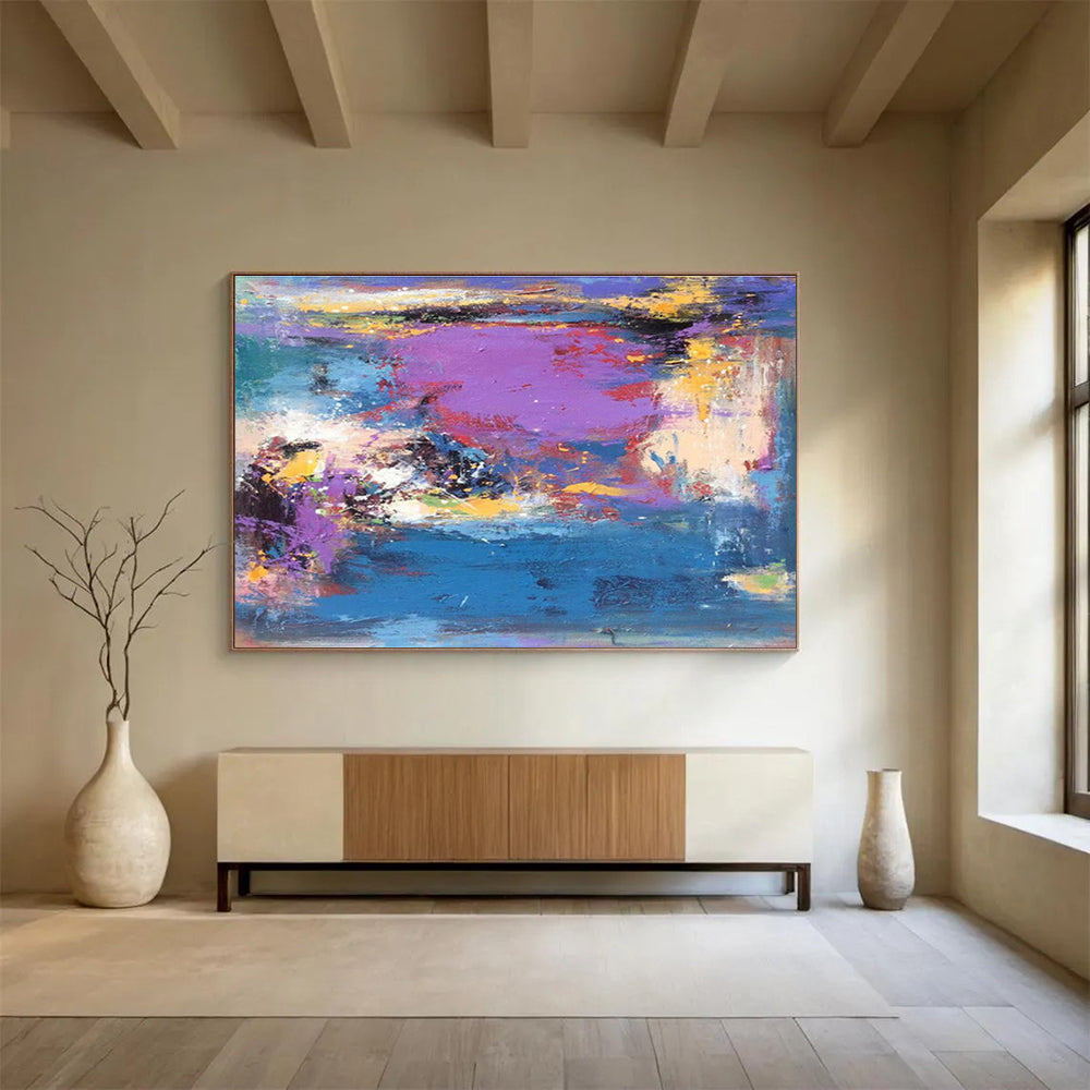 “Purple - Blue Vivid Abstract” Abstract Painting On Canvas DKS161