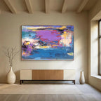 “Purple - Blue Vivid Abstract” Abstract Painting On Canvas DKS161