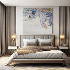 White, Colorful with Thick Textures "Colorful Chaos" Abstract Painting On Canvas PS1349