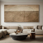 “Brown Line Sketches” - Brown Abstract Minimalist Drawing - Style Painting On Canvas PS0708