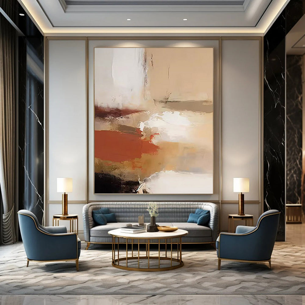 “Neutral - Toned Abstract Flows” - Fluid Abstract Painting On Canvas PT1245