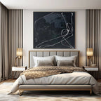 “Black - White Line Abstract” - Raw Abstract Painting On Canvas PS0161