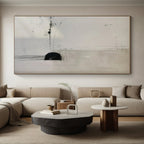 “Minimalist Black - White Dripping Abstract” - Minimalist Abstract Painting On Canvas PS0274