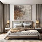 “Gray - Brown Textured Abstract” - Rustic Abstract Painting On Canvas PS0116
