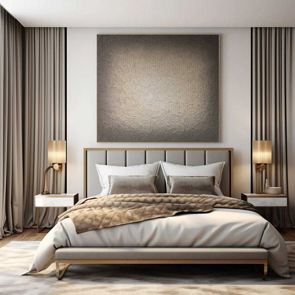 Beige with Intricate Textures "Subtle Silk" Abstract Painting On Canvas PS1366