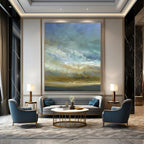 “Sky and Sea: Soft Tones Landscape” - Serene Impressionistic Art On Canvas PT0953