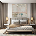 Soft Pink and Blue Textured, "Pastel Patchwork" – Mixed - Media Abstract Painting On Canvas PS0954