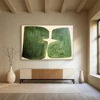 “Green Organic Abstract Forms” - Organic Abstract Painting, Perfect for Garden Room & Yoga Studio DKS620