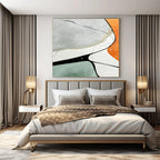 Minimalist Color Block Lines - Simple Shapes with Black Lines Painting On Canvas PS1233