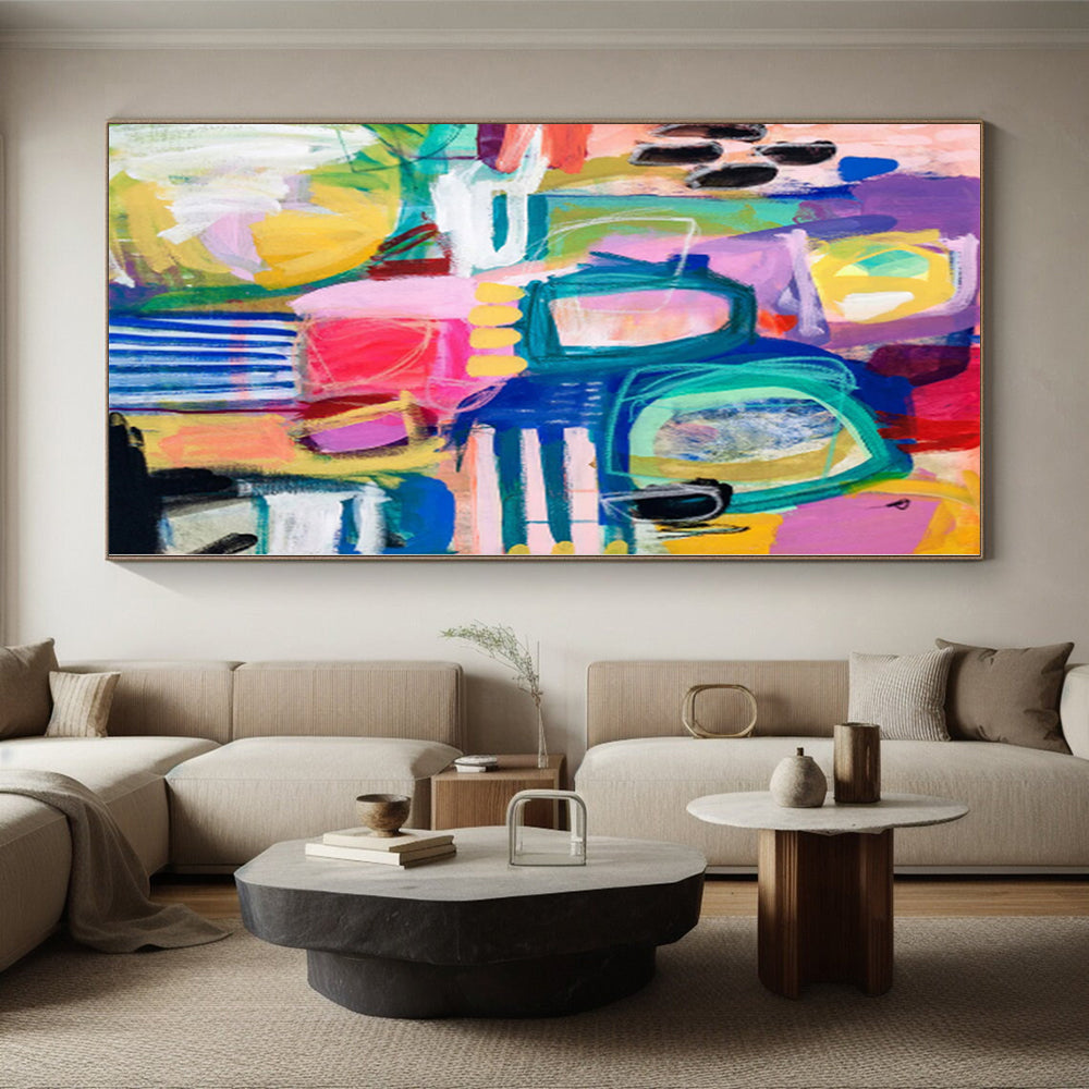 “Vibrant Abstract Mosaic” - Contemporary Abstract Painting On Canvas PS0077