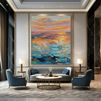 “Colorful Sunset Sea” - Impressionist Painting On Canvas PT2204