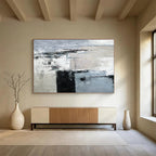 “Neutral Tones Abstract Geometry” - Subtle Abstract Painting On Canvas PT152