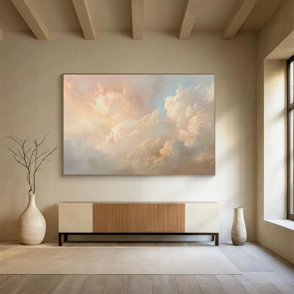 “Ethereal Cloudscape in Pastels” Landscape Painting On Canvas DKS209