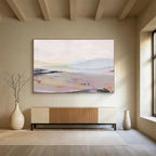 “Pastel Toned Mountain and Plain Landscape” - Ethereal Landscape Painting On Canvas PT129