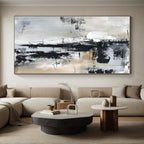 Black, White, Gray Layered Chaos “City Mosaic” - Painting On Canvas PS0799