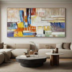 “Colorful Cubist Abstraction” - Multicolor Abstract Painting On Canvas PS0477