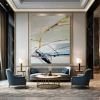 “Colorful Lines on White” - Abstract Expressionist Painting On Canvas DS035