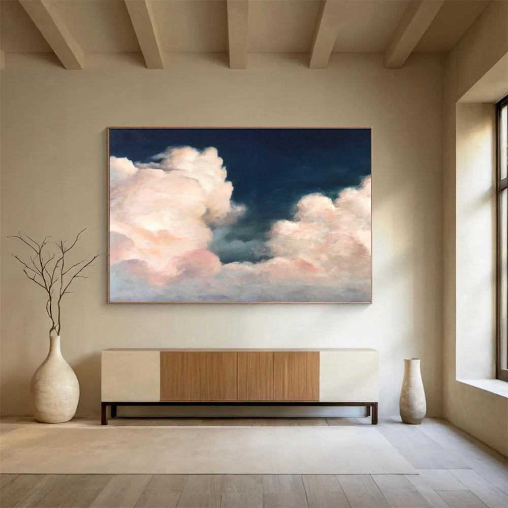 “Pink Clouds in Dark Sky” Landscape Painting On Canvas DKS185