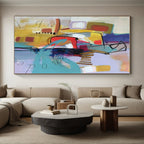 Vibrant Abstract Forms, "Color Carnival" – Abstract Expressionist Painting On Canvas PS0889