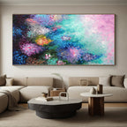 “Colorful Floral Abstract” - Impressionistic Abstract Painting On Canvas PS0065