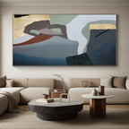 “Multi - Color Abstract Geometric Blocks” - Modern Abstract Painting On Canvas PS0371