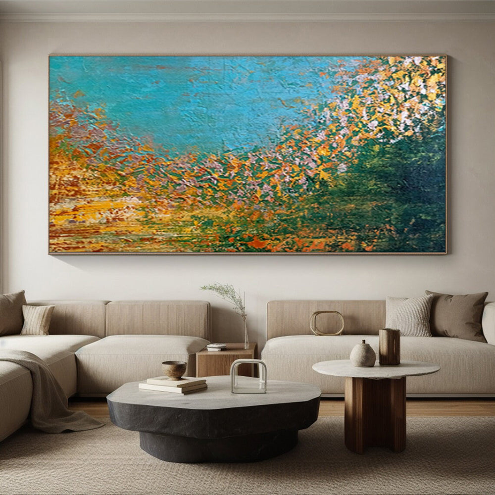 “Golden River Abstract” - Landscape Abstract Painting On Canvas PS0067