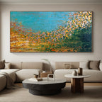 “Golden River Abstract” - Landscape Abstract Painting On Canvas PS0067