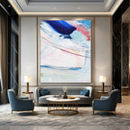 “Blue - Pink Abstract Flow” - Soft Hues & Gentle Strokes Painting On Canvas DS150