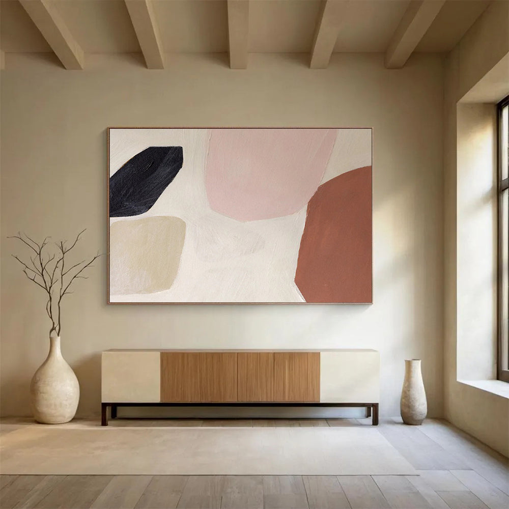 “Pastel Shapes Abstract” - Abstract Painting on Canvas DKS578