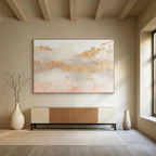 “Gilded Pastel Abstract” - Luxe Abstract Painting On Canvas DKS440