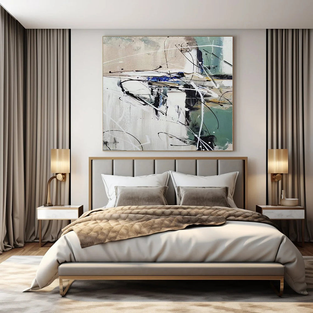 “Monochrome Swirl Minimalism” - Line - Driven Abstract Art On Canvas PS0202