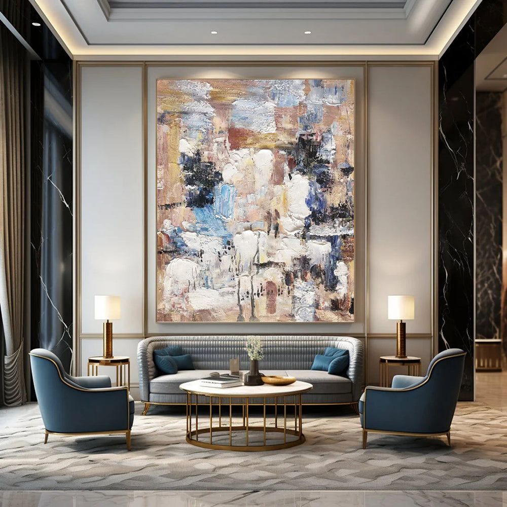 “Neutral - Toned Textured Abstract” - Abstract Expressionist Painting On Canvas PT1303