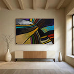 Colorful Geometric Abstract Painting On Canvas DKS013