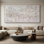 “Grey - White Abstract Web - like Texture” - Minimalist Abstract Painting On Canvas PS0306