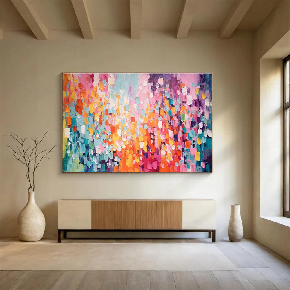 “Colorful Abstract Cubes” - Abstract Oil Painting On Canvas DKS860