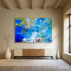 “Blue Abstract Energy” - Bold Abstract Painting On Canvas DKS439