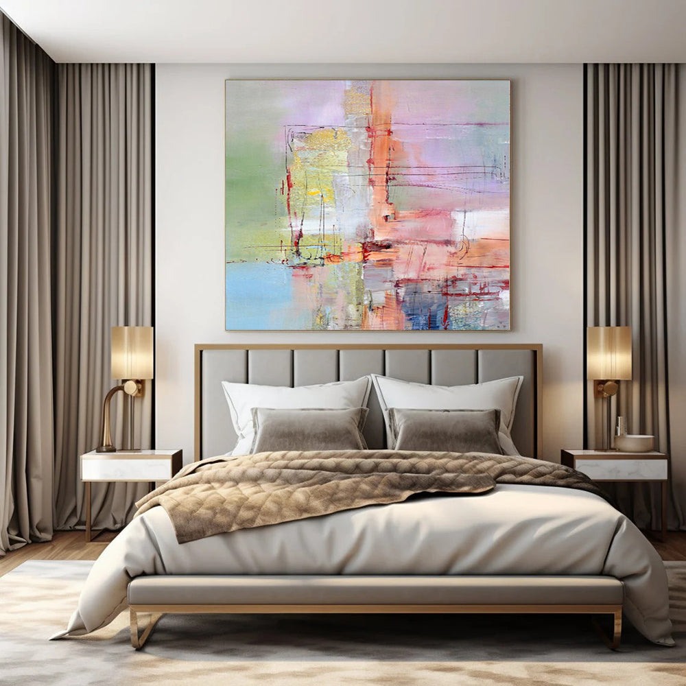 “Pastel Abstract Composition” - Soft Abstract Painting On Canvas PS0211