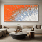 “Orange & Blue Textured Strokes” - Textured Abstract Painting On Canvas PS0405