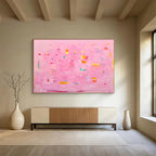 Pink Canvas with Colorful Accents Painting On Canvas DKS051